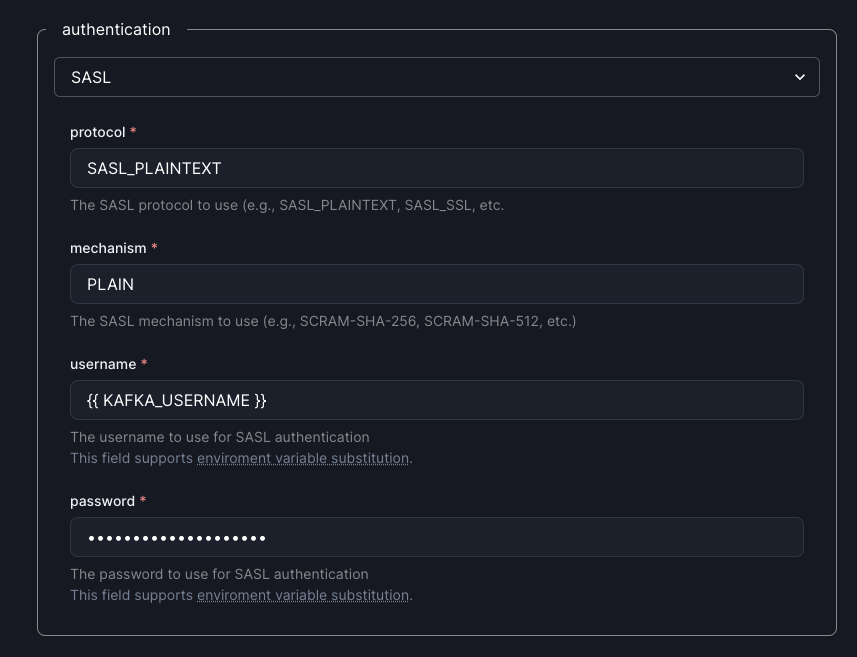 Environment variable subtitution