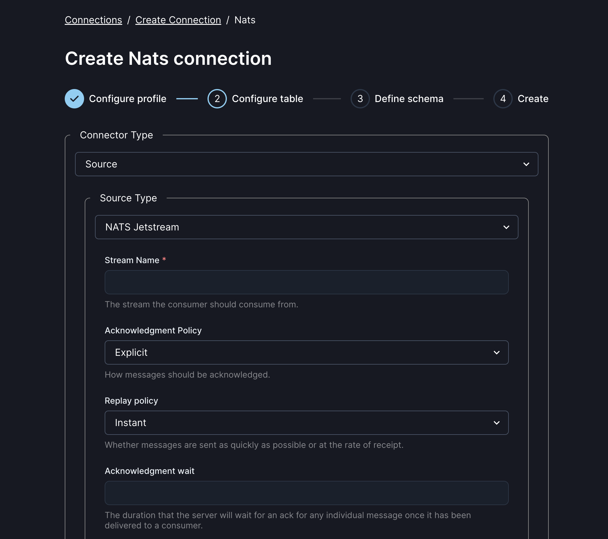 Creating a NATS connection