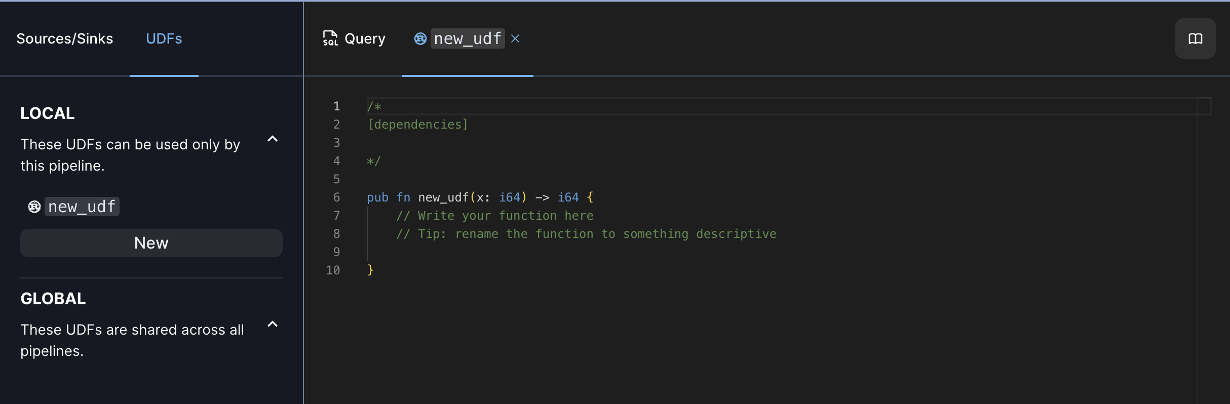 Creating a UDF in Arroyo